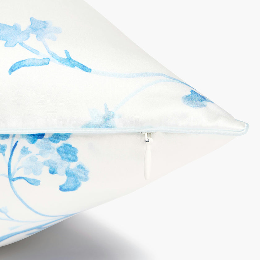 The Sisi Silk Pillowcase - Blue Botanical