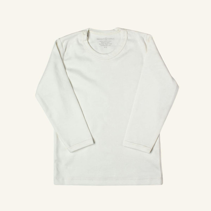 Ivory- Classic Long Sleeve Shirt in Pima Cotton