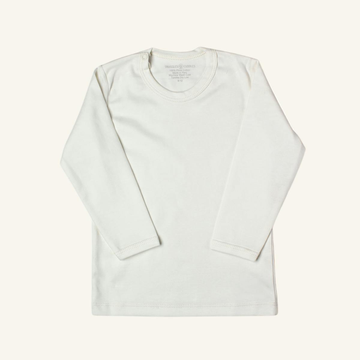 Ivory- Classic Long Sleeve Shirt in Pima Cotton