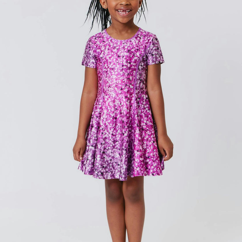 Girls Cap Sleeve Skater Dress