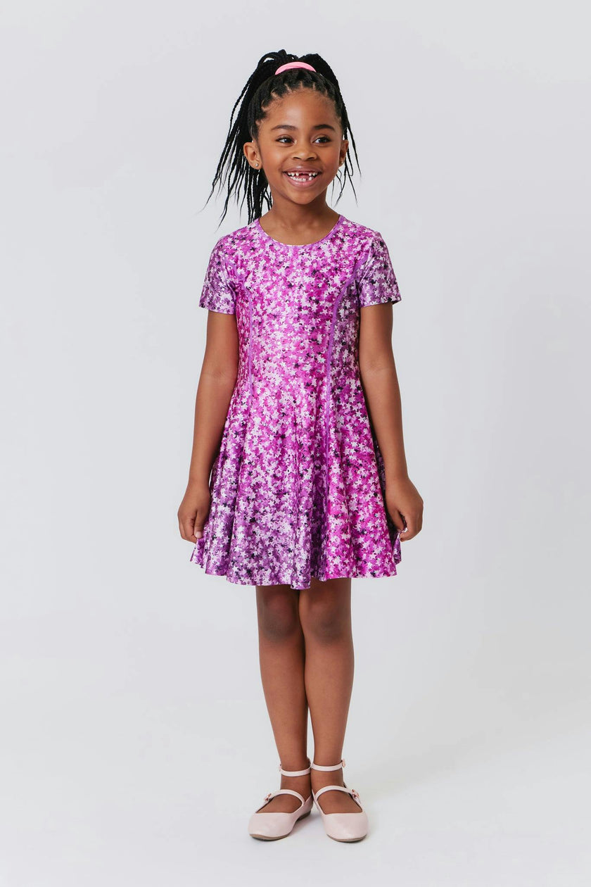 Girls Cap Sleeve Skater Dress