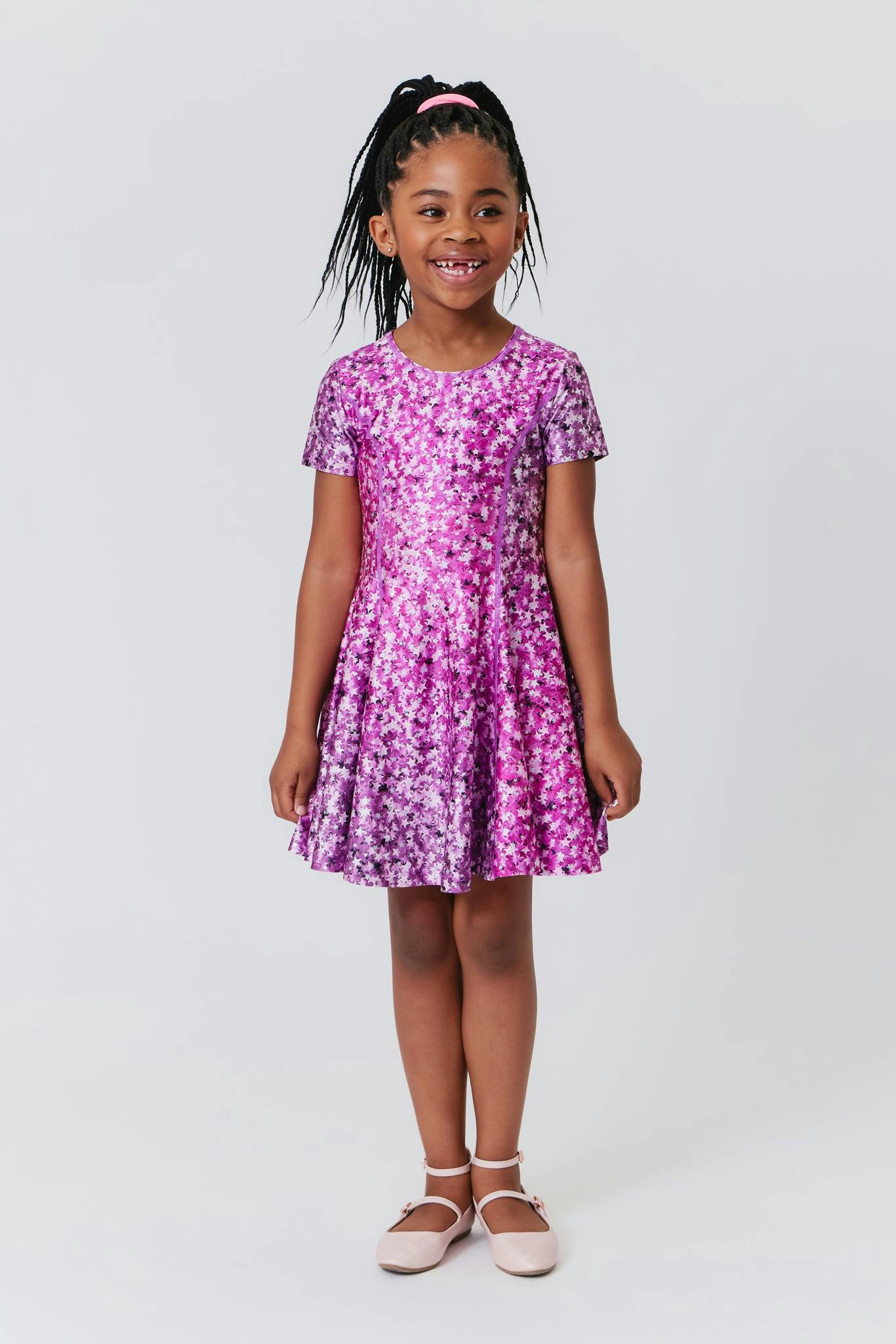Girls Cap Sleeve Skater Dress