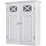 Dawson Wooden Wall Cabinet with Cross Molding and 2 Doors