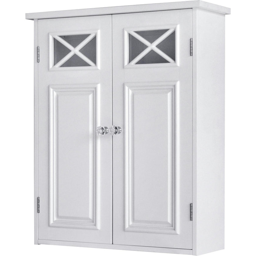 Dawson Wooden Wall Cabinet with Cross Molding and 2 Doors