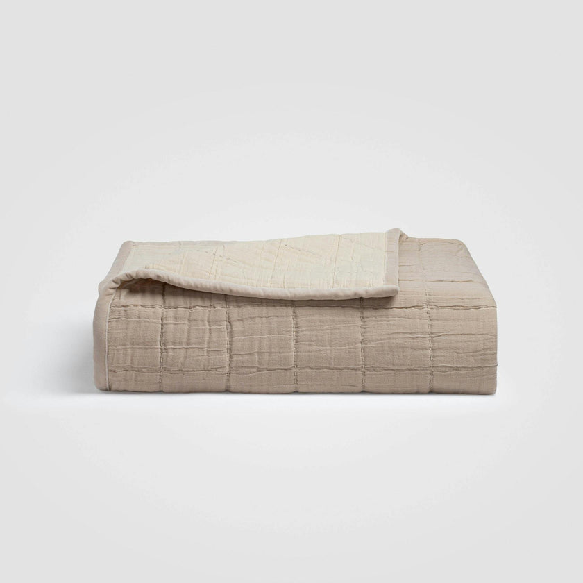 Gray Quilted Bedspread
