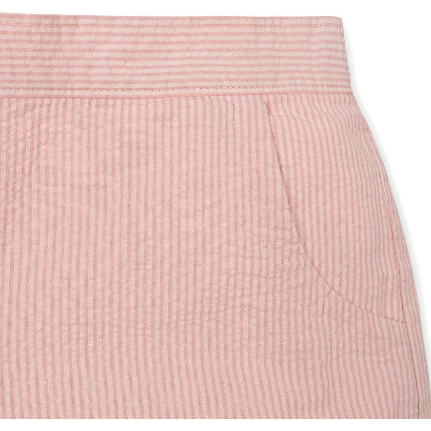 Organic Seersucker Pull-On Short, Pink