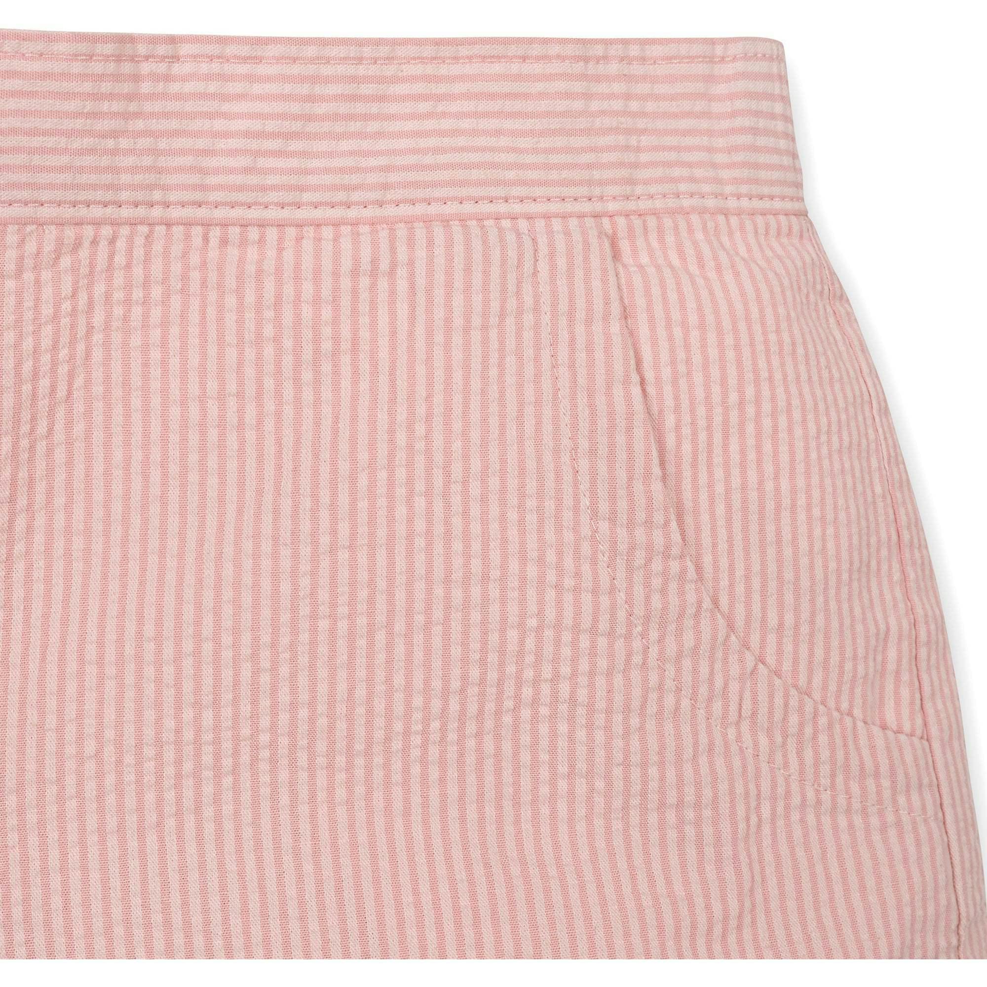 Organic Seersucker Pull-On Short, Pink