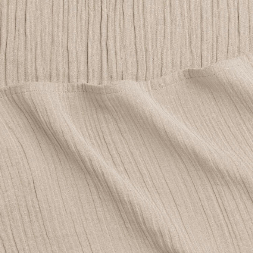 Calm Crinkled Comfort Flat Sheet, Beige