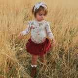 Burgundy Cotton Corduroy Scalloped Bummie