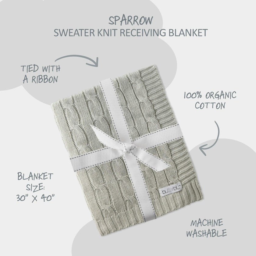 SPARROW Sweater Knit Receiving Blanket