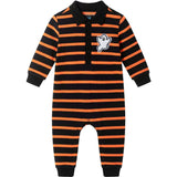 Infant Rugby Stripe Halloween Romper W/Ghost Patch