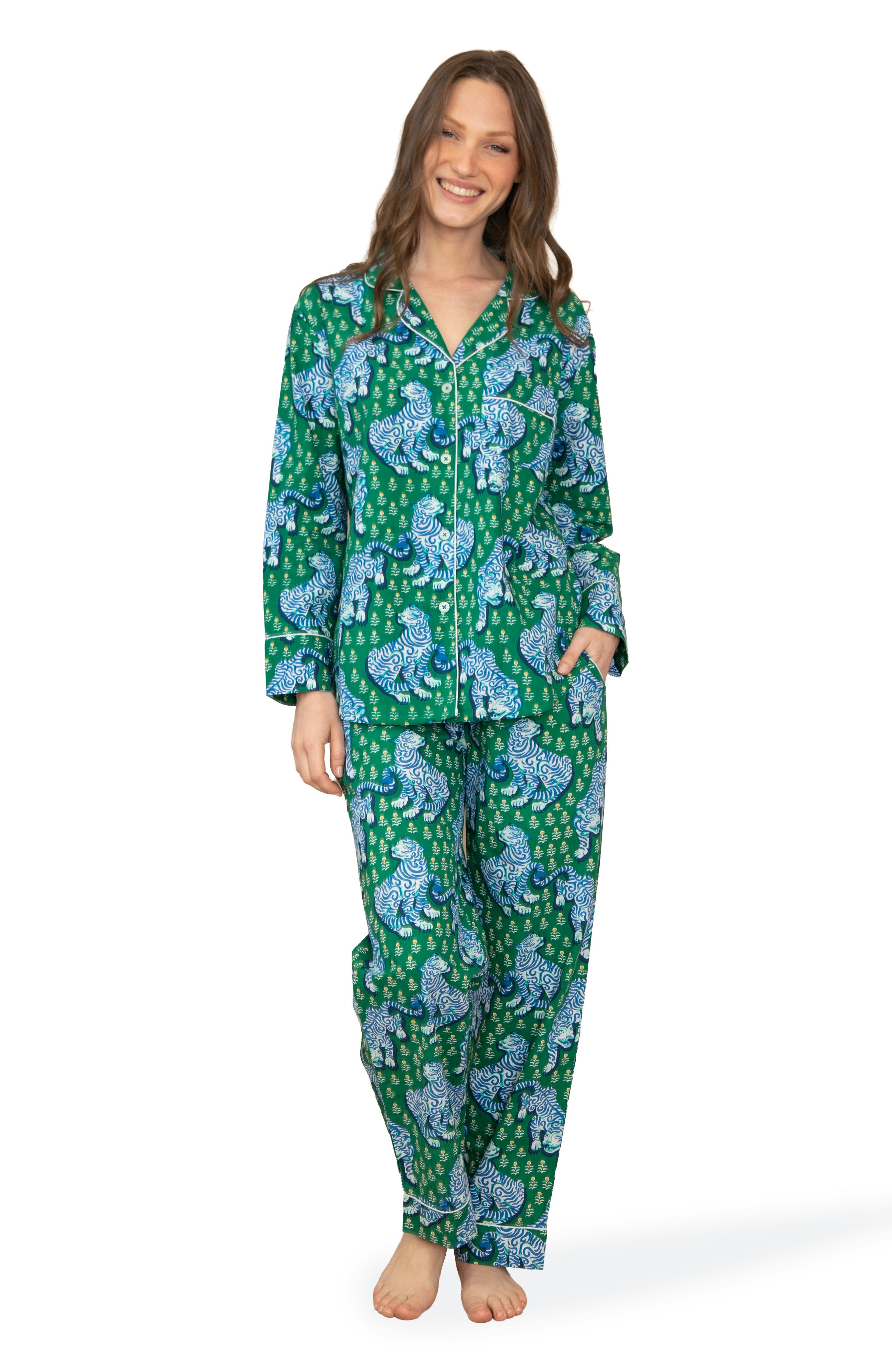 Tiger Queen - Long PJ Set - Jade