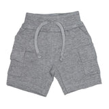 Kids Solid Cargo Shorts - Heather Grey