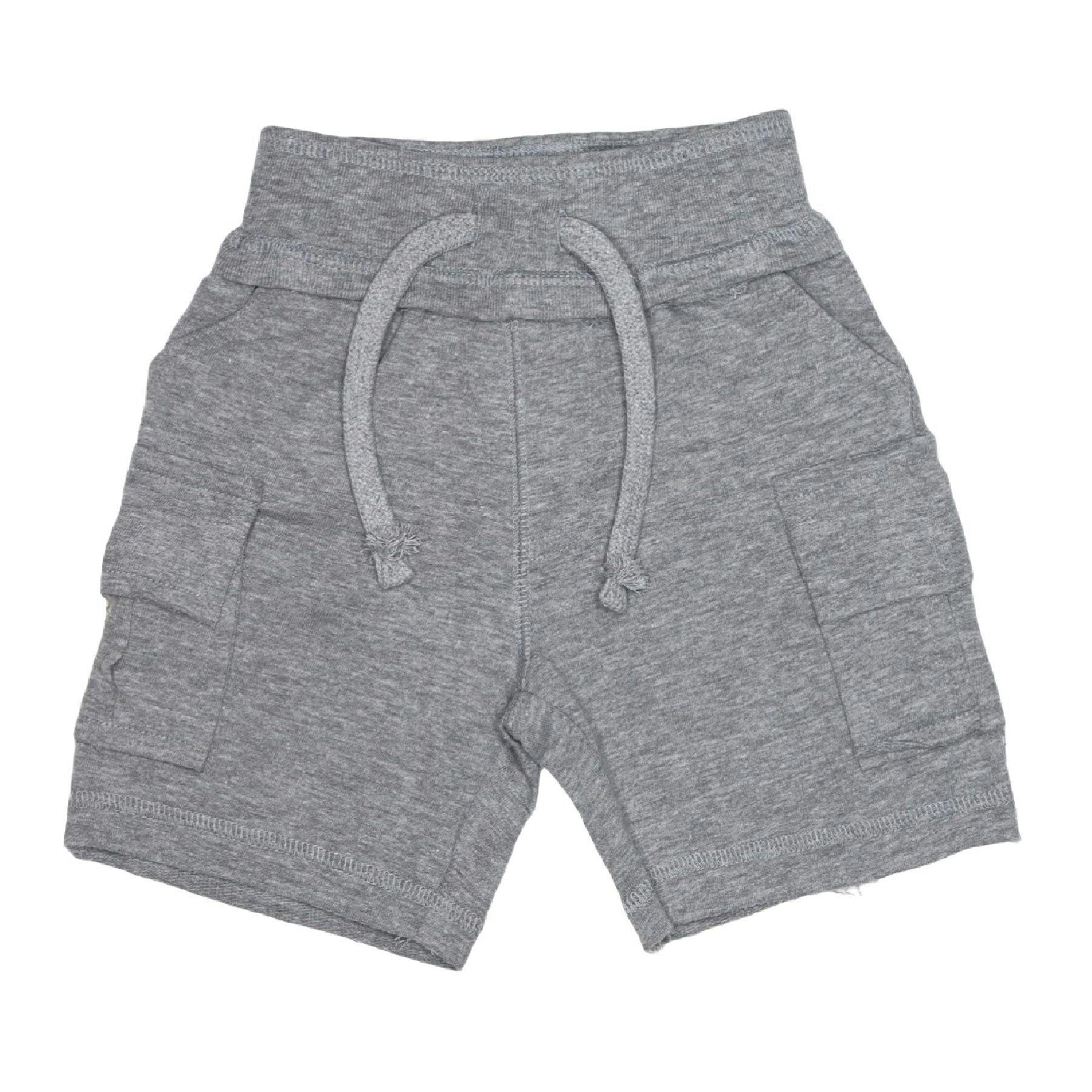 Kids Solid Cargo Shorts - Heather Grey