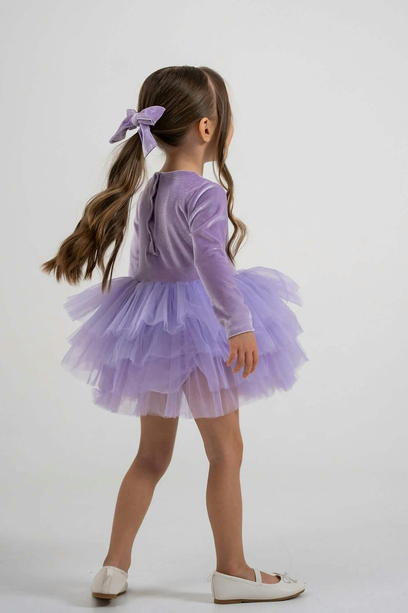 Lilac Velvet Tutu Dress