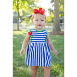 Stripe Knit Romper With Tulip