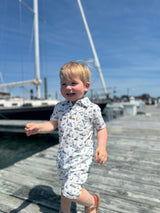 MOLOKAI Navy Boats Printed Romper