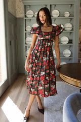 Mitzi Dress in Night Garden Roses
