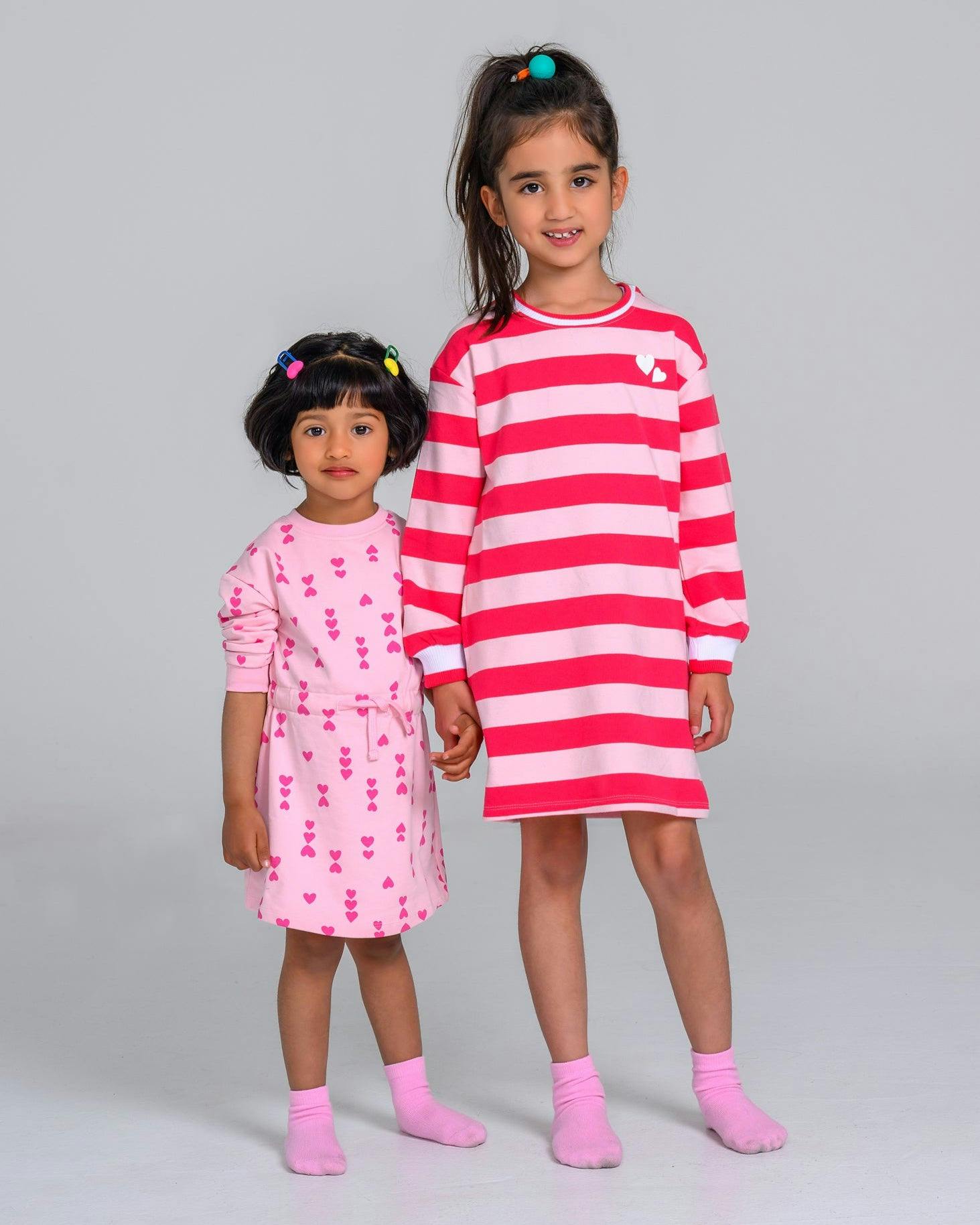Heartbeat Stripe Sweatshirt Dress