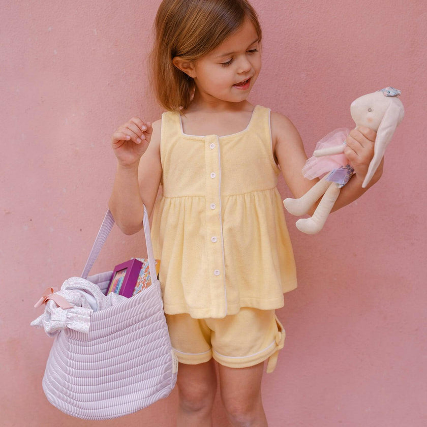 Lavender Stripe Quilted Easter Bucket