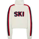 Women's Retro Ski Knit Cropped Turtleneck Sweater