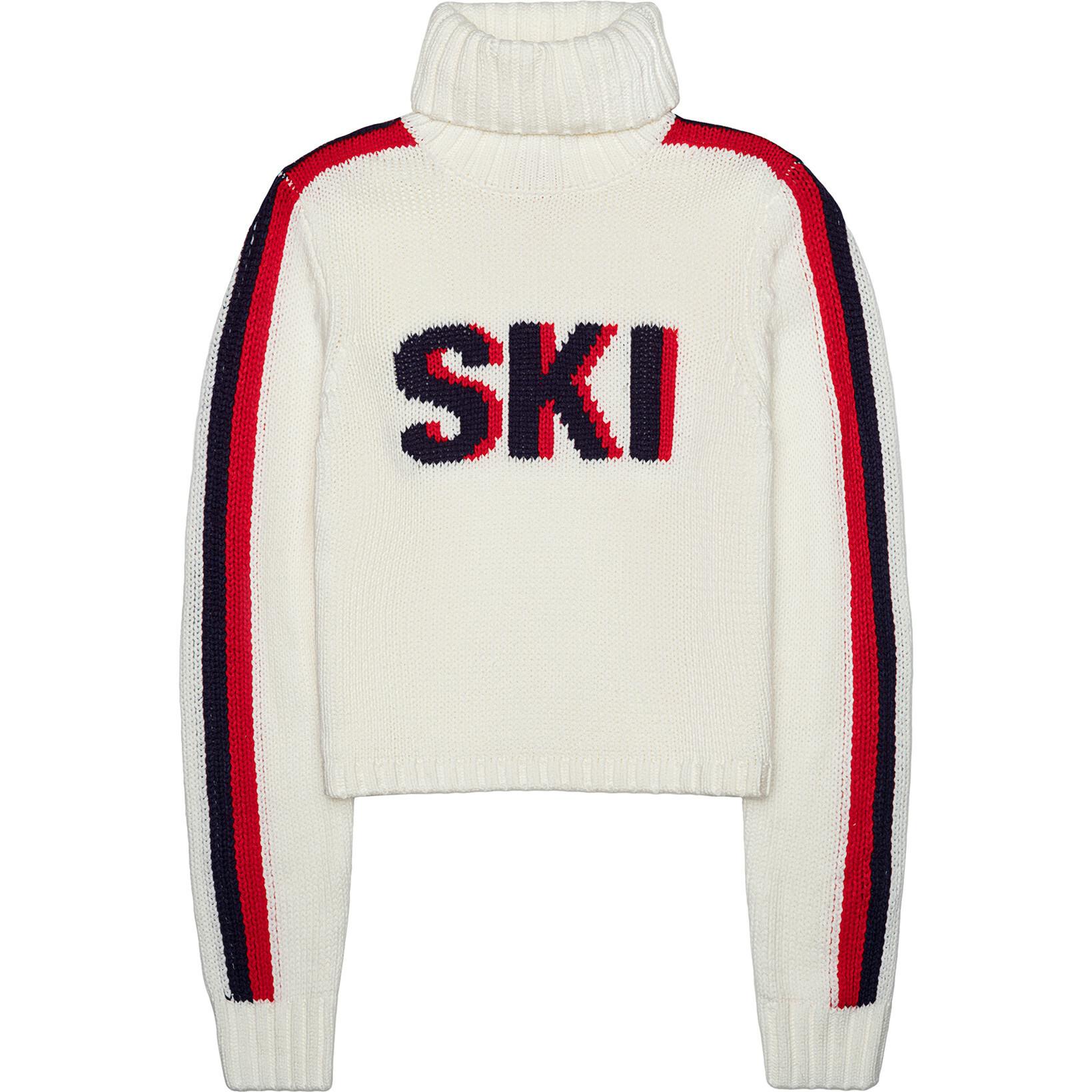 Women's Retro Ski Knit Cropped Turtleneck Sweater