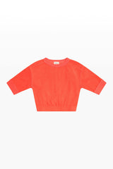 Terry Cloth Elbow Sleeve Pullover