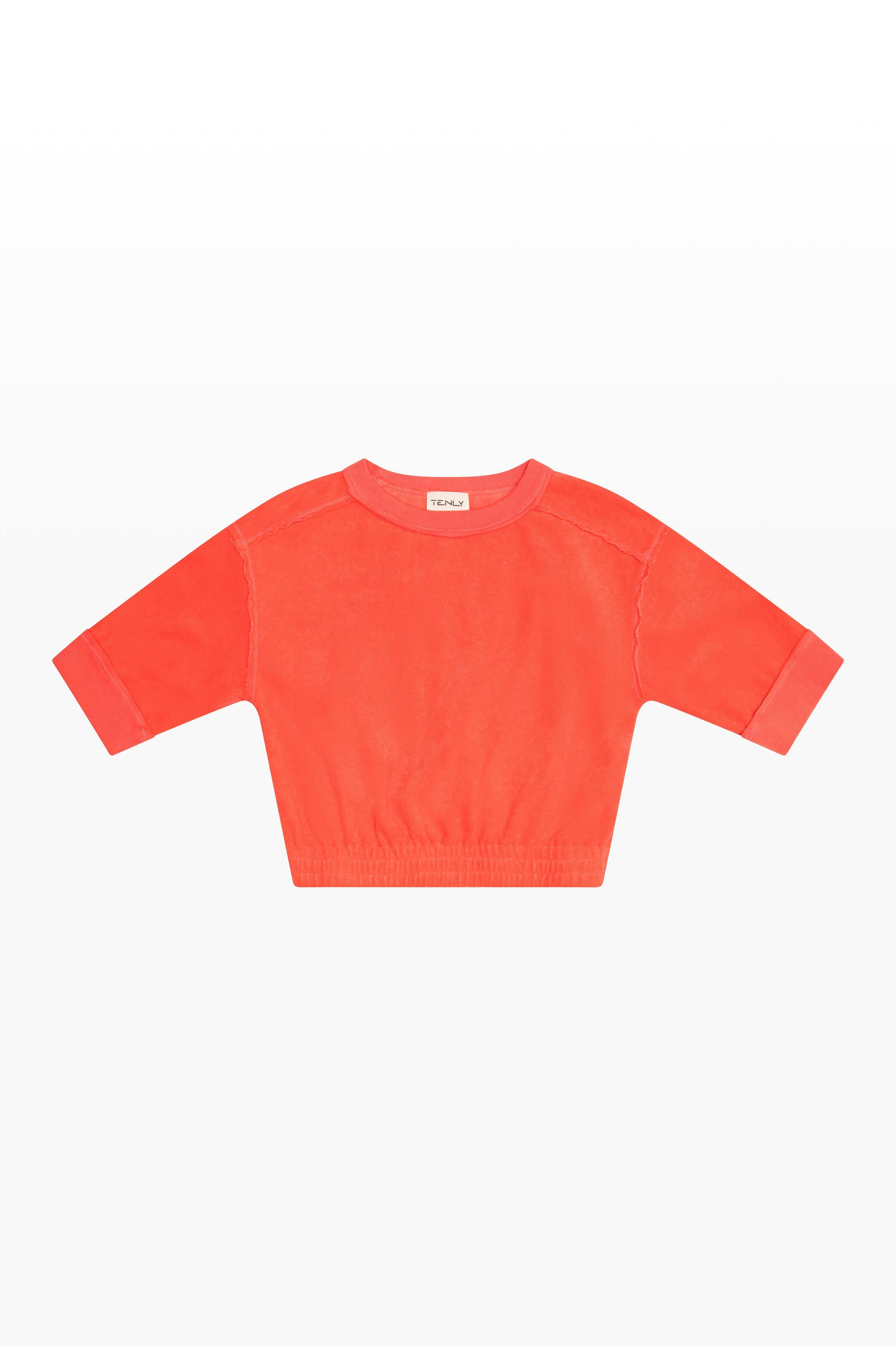 Terry Cloth Elbow Sleeve Pullover