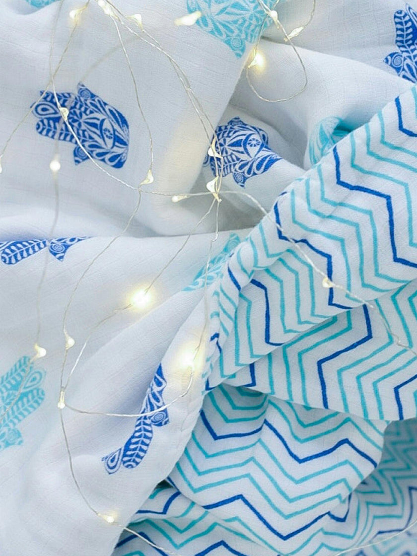 Organic Muslin Four-Layer Reversible Snug Blanket