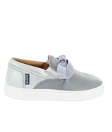 Leather & Lace Slip On Sneakers, Grey