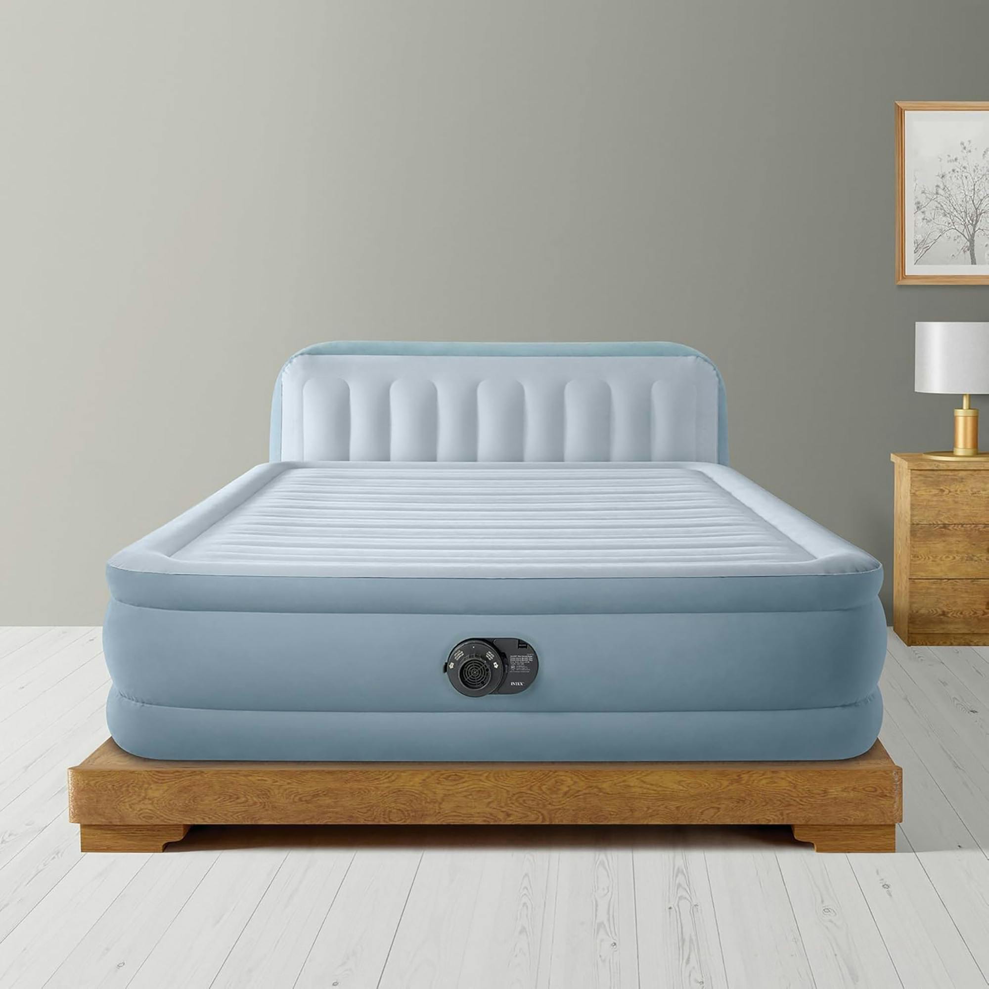 Dura-Beam: Deluxe Ultra Plush Headboard: Queen - Airbed - Blue