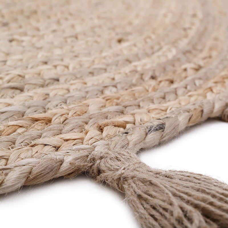 Else Hand-Braided Jute Tassel Large Round Rug