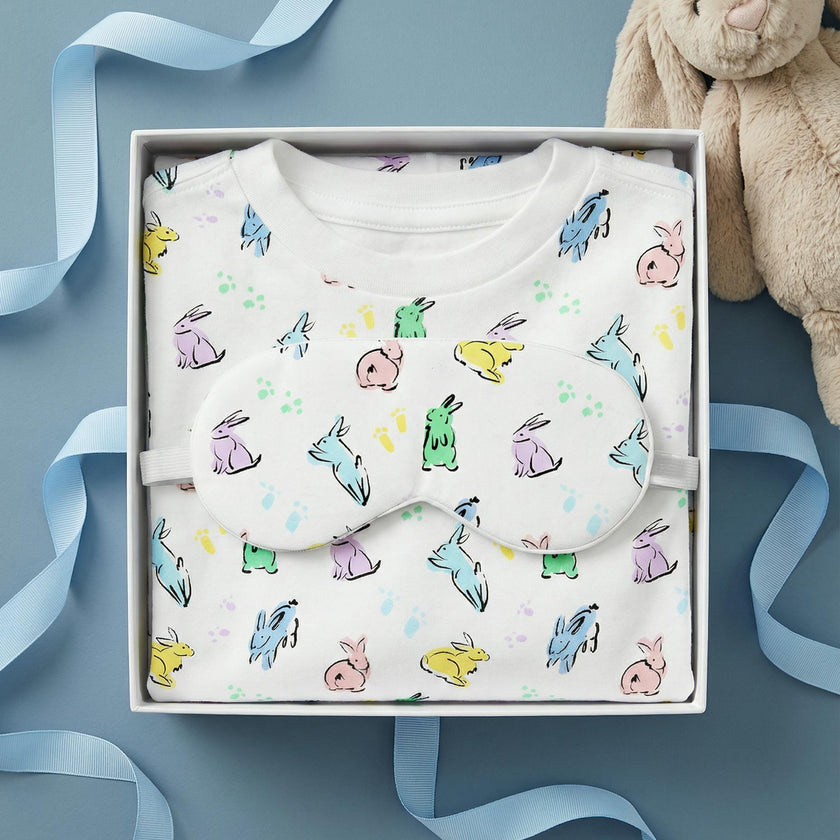 The Organic Long Sleeve Pajama Set [Bunny Hop]