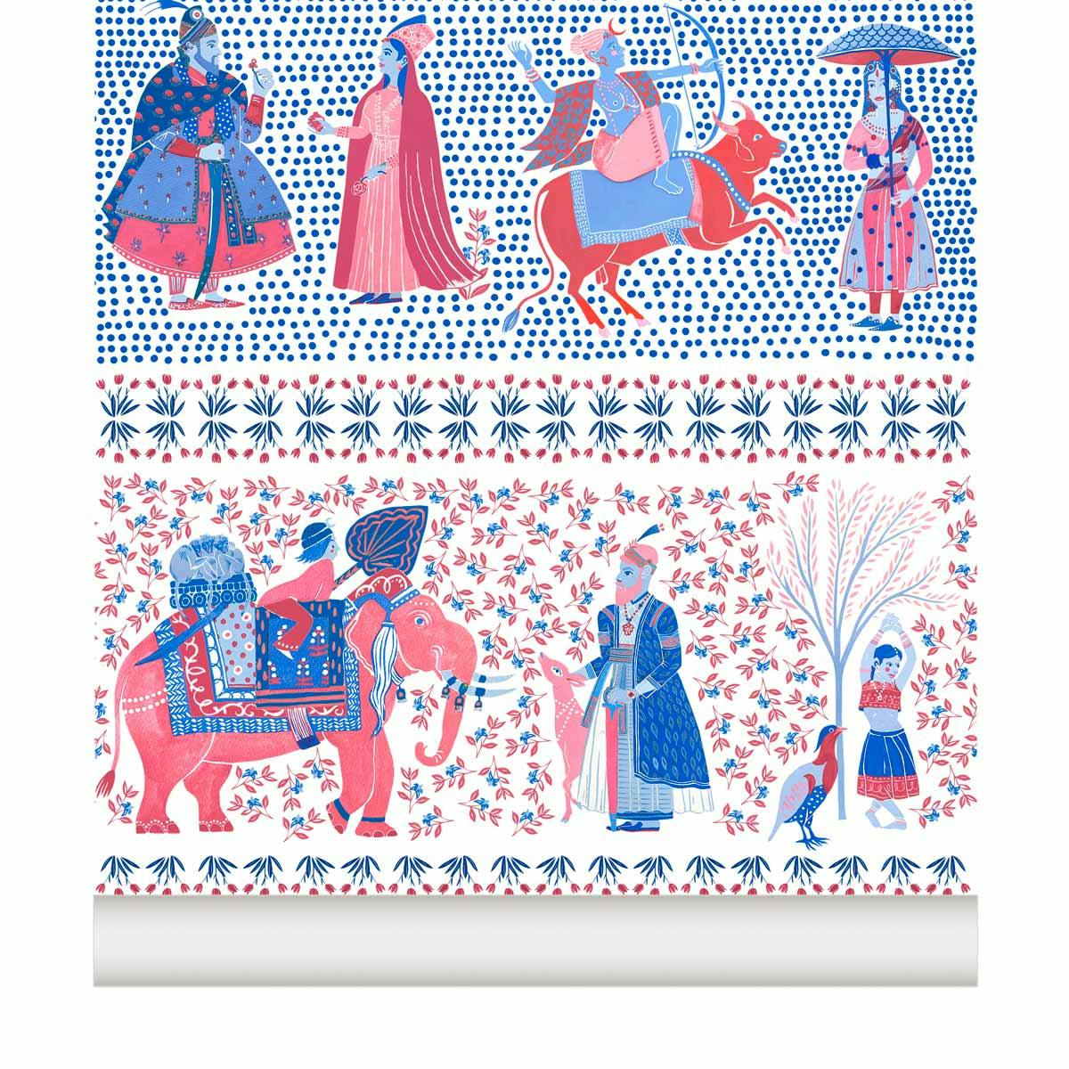 Papier peint CHALANA coloris Rubis