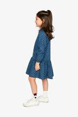 Shirt Dress Blue Smiley Print