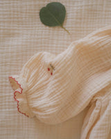 Gauze Romper in Embroidered Cherries