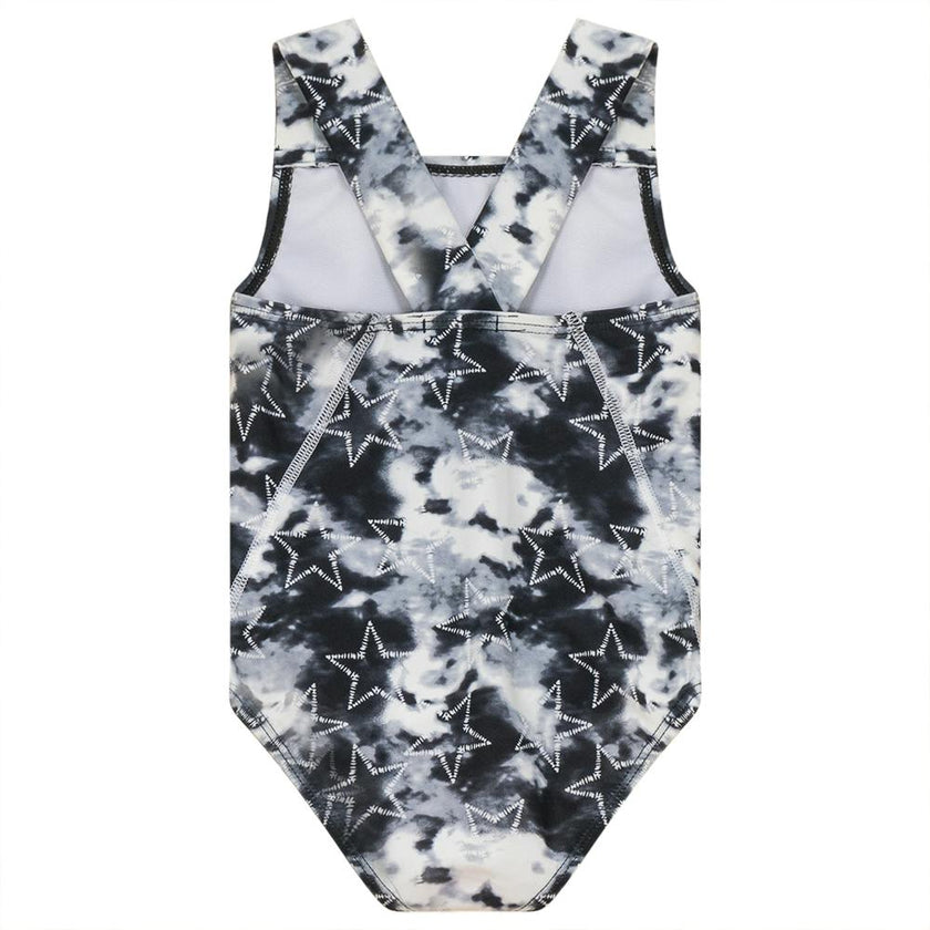 Tie Dye Heart and Star Print Swimsuit