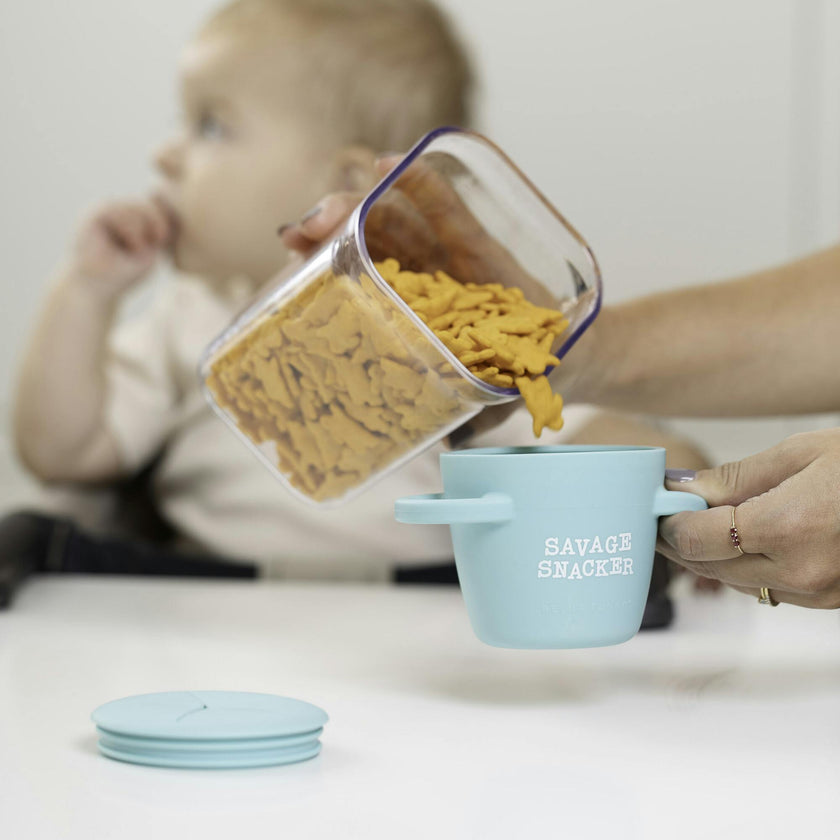Savage Snacker Happy Silicon Snacker Cup With Lid