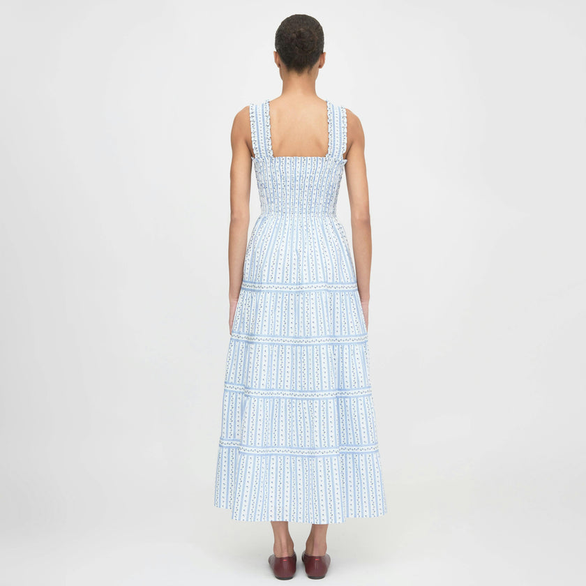 The Kimmy Nap Dress - Blue Petal Stripe