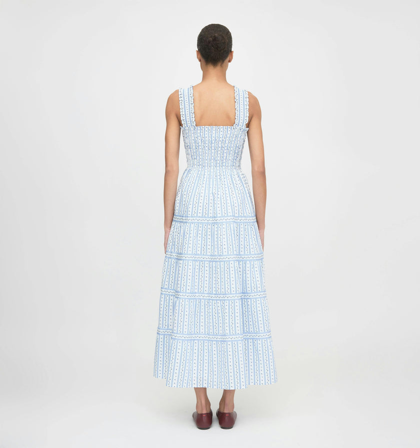 The Kimmy Nap Dress - Blue Petal Stripe