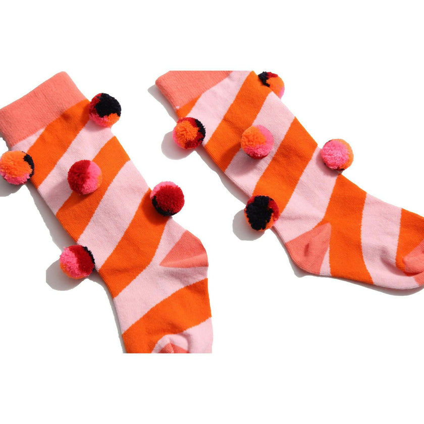 POM POM COLOR BLOCK SOCKS