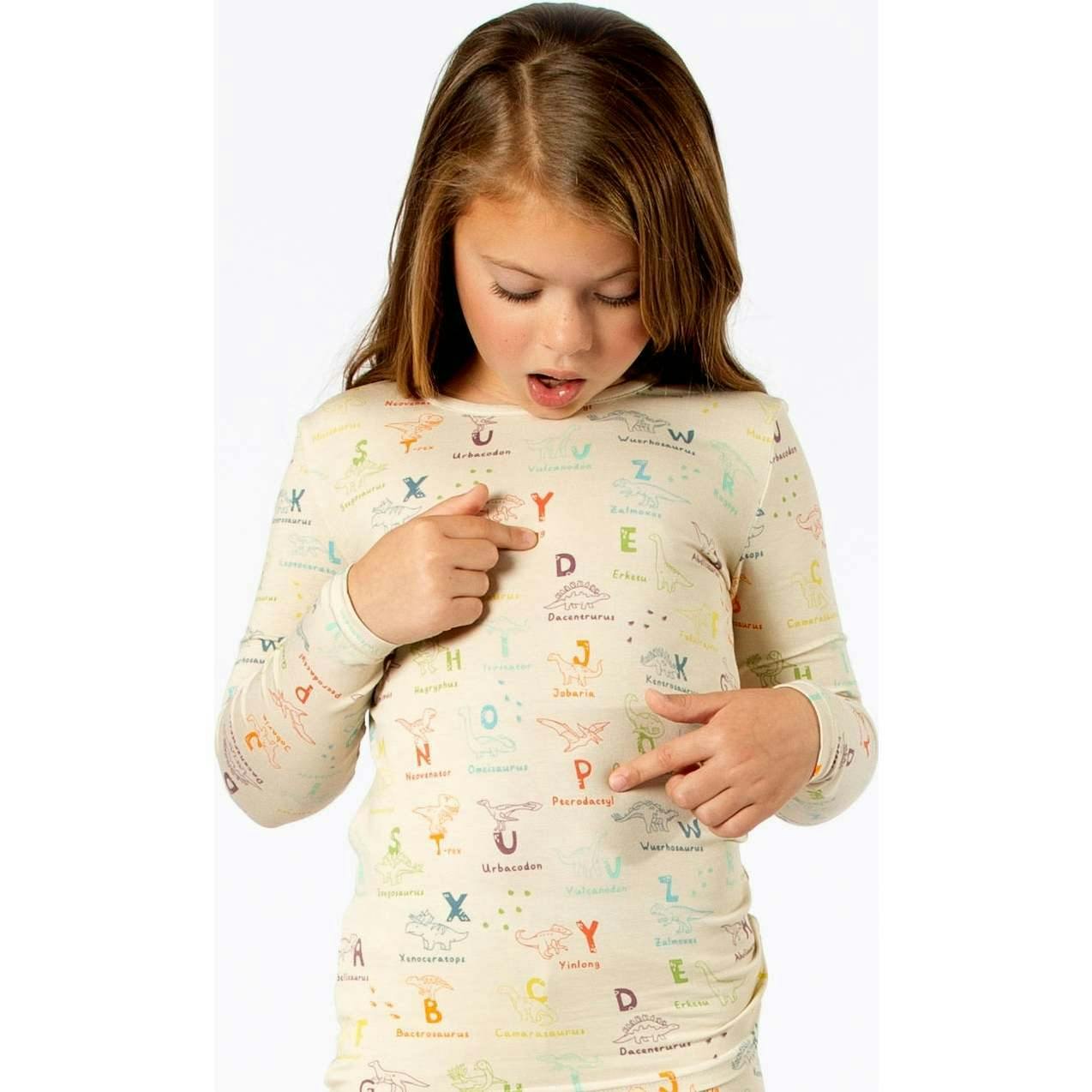 Dino ABC Bamboo Kids Pajamas