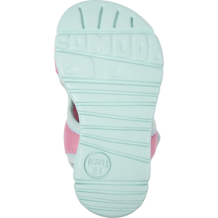 Oruga Calfskin Leather Flexible First Walker Sandals, Pink