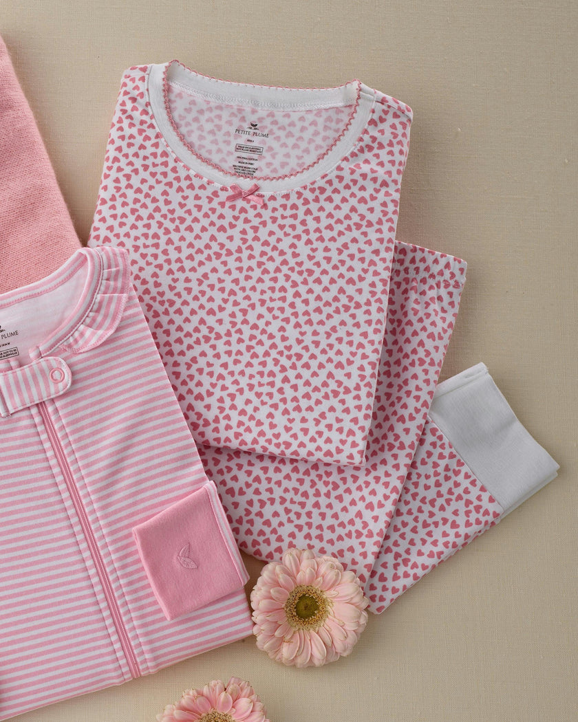 Kid's Pima Snug Fit Pajama Set in Sweethearts