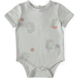 Short Sleeve Lap Shoulder Snap Onesie, Blue