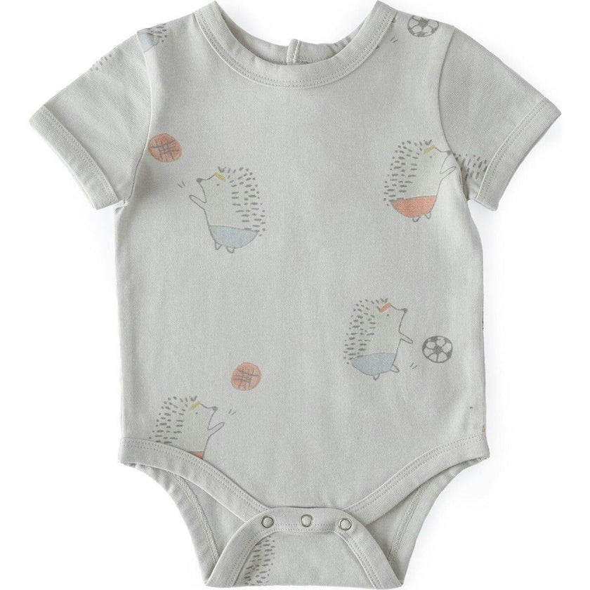 Short Sleeve Lap Shoulder Snap Onesie, Blue