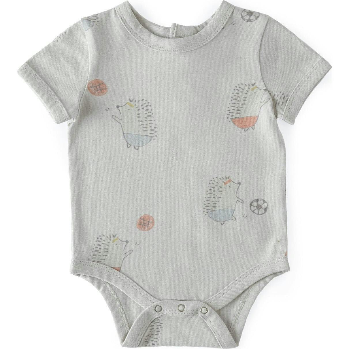 Short Sleeve Lap Shoulder Snap Onesie, Blue