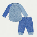 Garment Dyed Marble Slub Rib 3/4 Sleeve Raglan Tee + Jogger Set