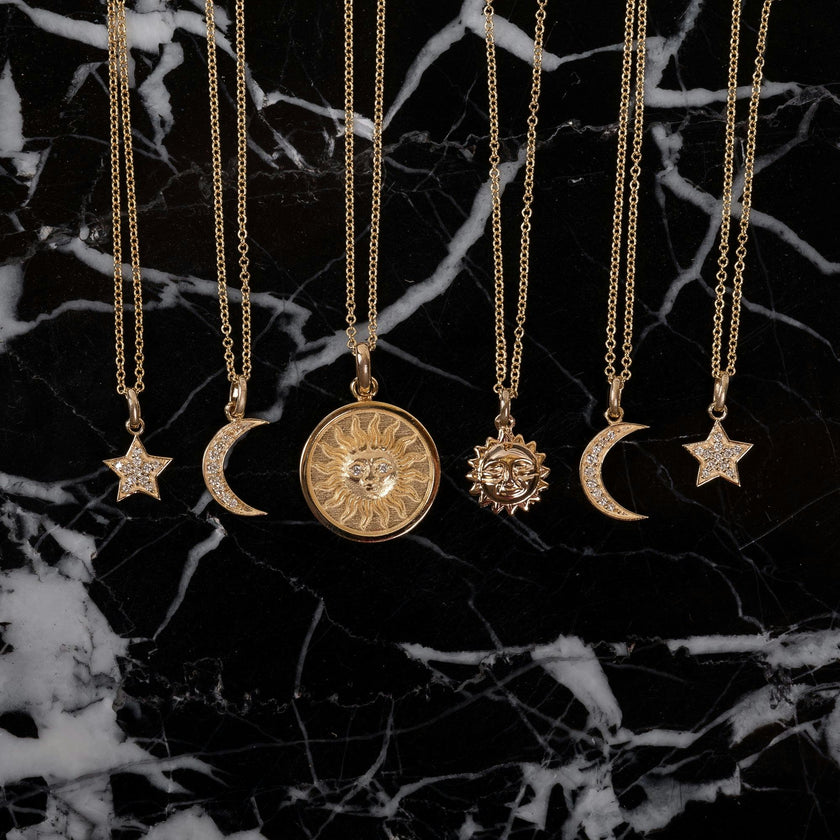 14k Gold Sun Pendant
