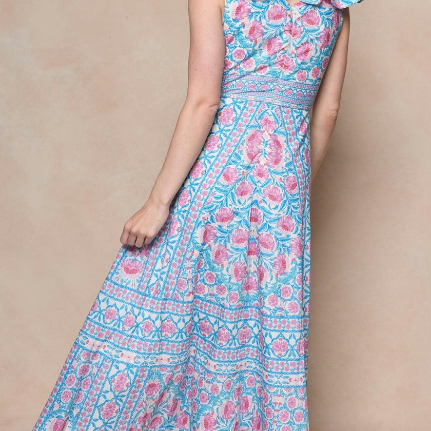 Samara Dress in Thistle Flower Mosaic Florise